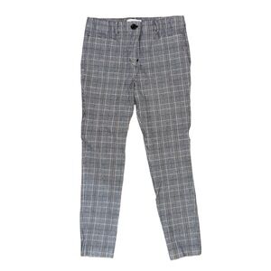 LOFT Ann Taylor The Sutton Skinny Black White Herringbone Plaid Size 6p